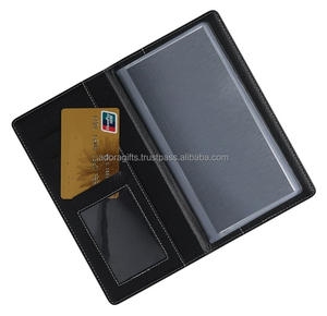 Vente chaude Unisexe Business Style Couverture de chéquier en cuir véritable avec fermeture ouverte et RFID Noir Long Portefeuille pour hommes et femmes - Product Image 1
