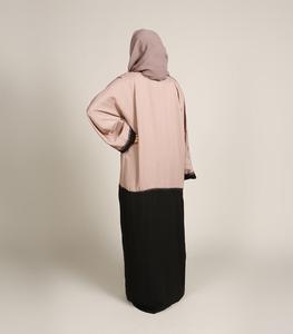 AJM TRADE HOUSE Best Spring 2020 Design Gorgeous Soft <b>pink</b> Abaya with Black Embellishment Very Beautiful Kaftan Shirt <b>Burka</b> - Product Image 3