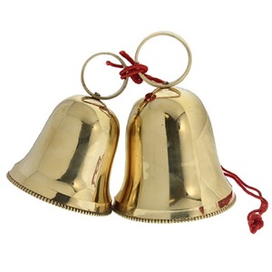 Campana de latón antiguo Árbol de Navidad hecho a mano Campana decorativa Tamaño personalizado y nuevo diseño en latón Embalado en caja - Product Image 3