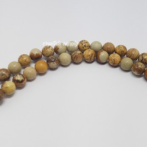 Perles de pierre de jaspe d'image bleue naturelle ronde en vrac perles de pierres précieuses d'agate de dentelle naturelle pour la fabrication de bijoux - Product Image 2