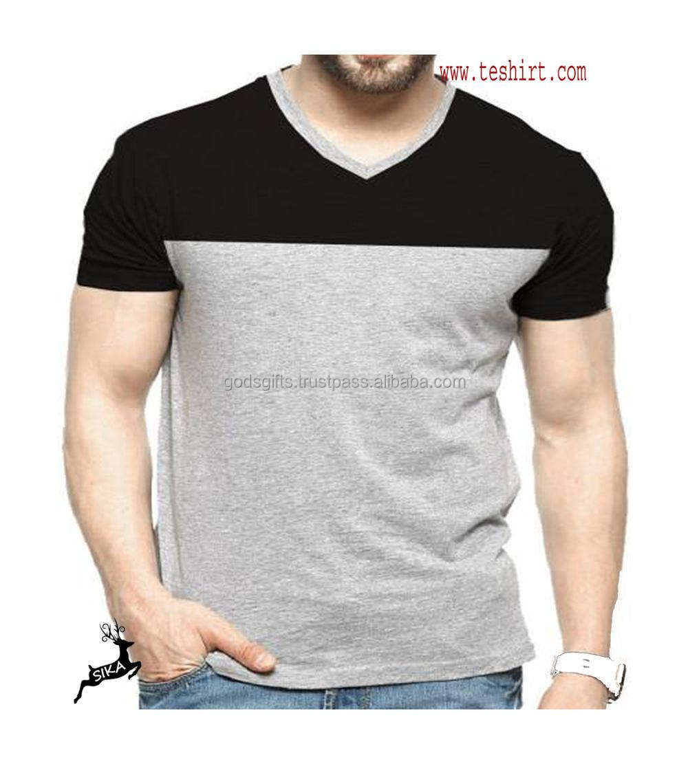 Camiseta de Manga Corta con Cuello en V de Algodón de Bambú para Hombre,  Diseño Personalizado, Venta al por Mayor, Tirupur, India, Compra en Línea  en