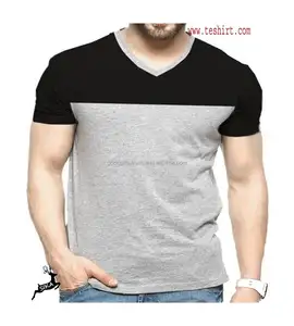 Tùy Chỉnh Thiết Kế Người Đàn Ông Cotton Tre V Neck Ngắn Tay Áo T Shirt Số Lượng Lớn Bán Buôn Ấn Độ Tirupur Mua Sắm Trực Tuyến Ấn Độ