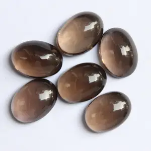 4x3mm Natural Smoky Quartz Smooth Oval Loose Wholesale Calibrated Cabochons Supplier at Factory Price Stones for Jewelry Setting