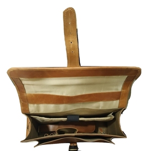 Maletín duro unisex de cuero genuino tostado de 15 pulgadas Maletín unisex elegante para documentos - Product Image 4