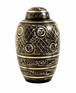 Urnas de cremación Recuerdo Urna de cremación Estrella decorativa de latón puro en relieve con tapa Cenizas humanas - Product Image 2