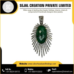 Colgante de cristal de plata 925 personalizado, compra colgante de cristal de Plata de Ley 925, diseño personalizado, colgante de piedras preciosas de Plata de Ley 925 - Product Image 2