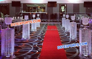 Piliers de décoration de couloir en cristal avec lumières LED, entièrement en cristal, pour mariage, Royaume-Uni - Product Image 5