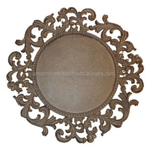 Assiettes de forme ronde à motif de fleurs Assiette de chargeur de bord faite à la main Décoration de table de mariage - Product Image 6