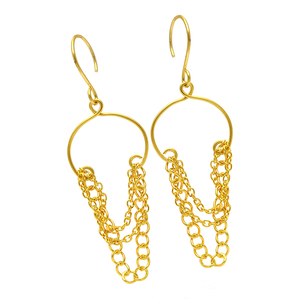 Pendientes colgantes de alambre de plata de ley 925 chapados en oro, joyería de diseño hecha a mano, pendiente clásico de moda para mujeres y niñas. - Product Image 2