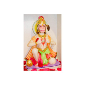 Belle statue de seigneur Hanuman Ji en marbre blanc faite à la main de style occidental unique avec Sculpture bali en marbre Bajrang de position debout - Product Image 5