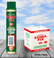 SOMAFIX 750ml Mousse Polyuréthane Manuelle S811 Facile à Utiliser Mousse Multi-Usage pour le Remplissage de Base, l'Étanchéité et l'Isolation