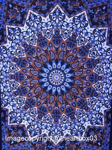 Tapiz de algodón de estrella azul India Mandala impreso patrón Floral para Yoga meditación decoración de pared colgante de pared para el hogar sala de estar - Product Image 6