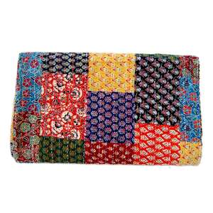 Colcha de Algodón con Estampado Floral Hecho a Mano en India, Colcha de Retazos Kantha, Ropa de Cama, Cubrecama, 300 Hilos, Marca Craftjaipur, Uso Doméstico - Product Image 2