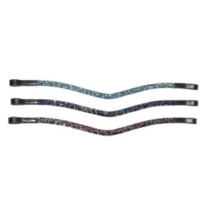 Bandeau de cheval en cuir en forme de V avec logo personnalisé de haute qualité cristal fantaisie durable pour l'équitation prix de gros disponible - Product Image 1
