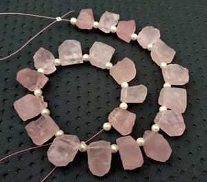 หินโรสควอตซ์แบบธรรมชาติ21ชิ้น,อัญมณีคุณภาพสูงแบบไม่ผ่านการดูแลสำหรับเครื่องประดับขายส่ง - Product Image 2