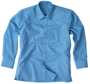Chemises à manches longues bleu ciel pour le collège, uniformes scolaires - Product Image 1