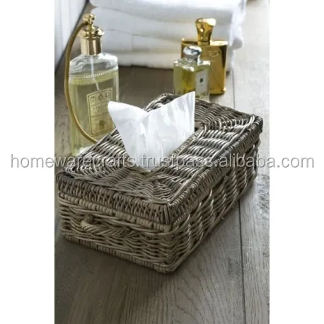 Wholesale elegant rattan tissue box decoration / Weaving tissue holder box by rattan