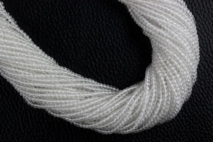 12.5 "Long 1 brin naturel clair Quartz pierres précieuses à facettes Rondelle perles cristal incolore faisant des bijoux - Product Image 2