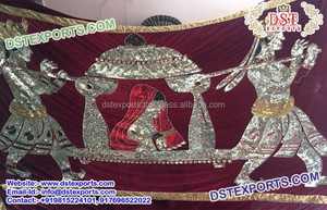 Doli de pavo real tallado en Metal plateado para bodas indias, diseño elegante de pavo real, decoraciones de boda para novia - Product Image 5