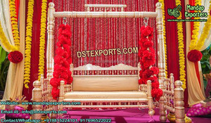 Baby Shower <b>Swing</b>/Jhula <b>Set</b> <b>Wooden</b> Birthday <b>Swing</b> Wedding Sankheda <b>Swing</b>/Jhula - Product Image 2