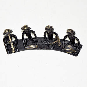 ประติมากรรมโลหะ Dhokra,แฮนด์เมดนามธรรมกลุ่มนักดนตรีสไตล์ชนเผ่าแอฟริกันงานฝีมือโลหะตกแต่งบ้าน - Product Image 3