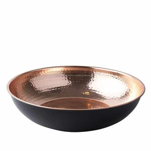 Noir En Cuivre Martelé Bol à Fruits - Product Image 1