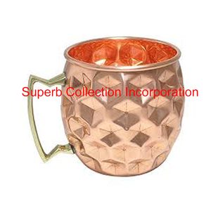 Taza de mula de Moscú de cobre martillado con diamantes, barra sostenible moderna de lujo, accesorios para bebidas, gran oferta, paja para beber cerveza - Product Image 2