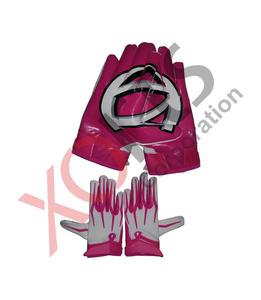 Gants de football américain personnalisés de haute qualité pour jeunes, avec ruban rose pour la lutte contre le cancer, antidérapants, vente en gros - Product Image 6