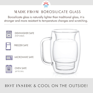 Tasse à café en verre de preuve thermique faite à la main isolée par conception drôle de Borosilicate - Product Image 4