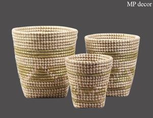 Juego completo de 3 piezas de cestas de pan plegables de algas marinas redondas cesta de lavandería de Bambú - Product Image 2