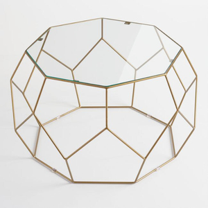 TABLE basse ronde or avec miroir, livraison gratuite, TABLE basse en verre, salle à manger et TABLE centrale - Product Image 6