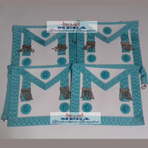 Mandil de Cuero y Terciopelo Bordado con el Emblema de la Maçonería, Bordado en Punto de Cruz, Personalizable, con Cinta de Regalia Masónica - Product Image 1
