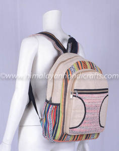 De moda cáñamo yute lona de algodón Unisex mochila al aire libre HBBH 049 - Product Image 3