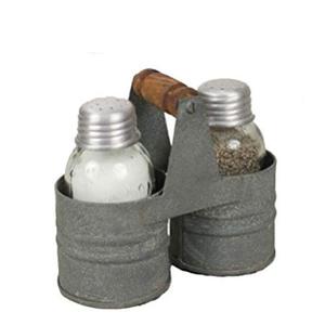 Soporte metálico para Salero y pimentero de estaño y vidrio galvanizado - Product Image 1