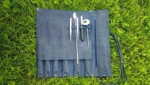 Rollo de cuchillo de cuero genuino, rollo de cuchillo de cuero Premium, cinco ranuras, MKL-721 - Product Image 2