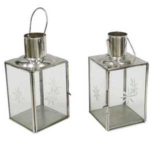 ล่าสุดตกแต่งบ้านคริสมาสต์ออกประตูการออกแบบใหม่ Filigree โคมไฟเทียนแก้ว - Product Image 1