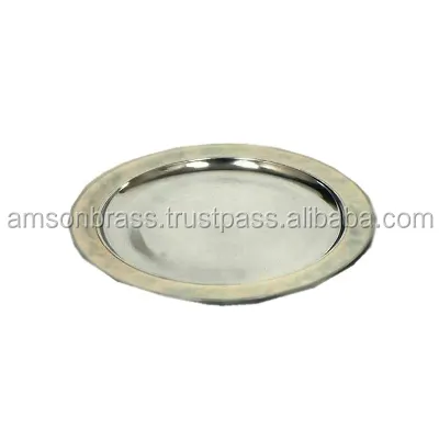 Round Silver Charger Plate High Quality Service Dish Dishes Plates