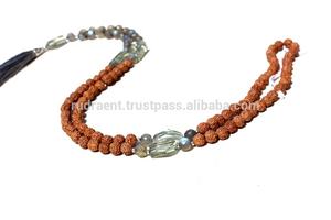 High Quality Handcrafted Natural Gemstone Labradorite 108 <b>Hand</b> Faceted Beads Knotted Mala Necklace - Product Image 3