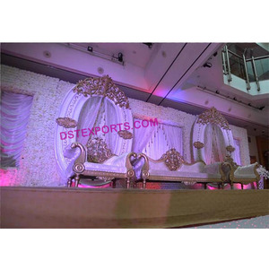 Nuevo Diseño de Escenario para Bodas con Marco Ovalado de Fibra, Marcos Redondos Blancos Personalizados, Fabricante de Escenarios para Eventos, Escenario para Nikkah de la Mejor Calidad, Irlanda - Product Image 1