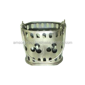 <b>Metal</b> Iron Hanging Votive Candle Holder High Quality Luxury Stainless Steel <b>Metal</b> Votive Candle Holder Perforated <b>Bucket</b> - Product Image 1