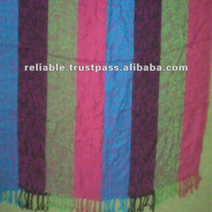 Otoño Multicolor Jamawar Jacquard Pashmina chal viscosa tradicional bufanda para adultos - Product Image 2