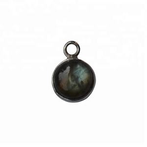 Connecteurs de pierres précieuses de lunette, Onyx vert naturel, connecteurs de bijoux - Product Image 1