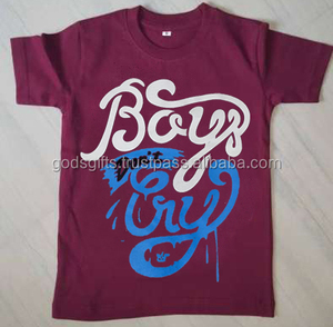 T-shirt à col rond à la mode pour enfants personnalisé par le fabricant OEM en coton de bambou vente en gros de grande taille bon marché pour les garçons - Product Image 5