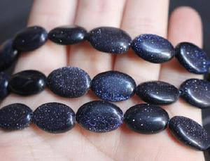 <b>Blue</b> Goldstone Oval <b>Bead</b> Stone Necklace Stones Oval <b>Bead</b> Crystal Charms for Jewelry Making Crystal Women Necklace Wholesaler - Product Image 3