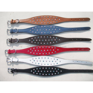 Collar de perro de lujo pequeño de cuero de fábrica acolchado ajustable características personalizadas entrenamiento caminar opciones de patrón de animales sólidos - Product Image 6