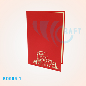 COLOSSEUM 3D Pop Card Building Tarjeta de felicitación cortada con láser hecha a mano Diseño personalizado Regalos de papel Artesanía Producto de tendencia superior Vietnam - Product Image 4