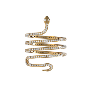 14พันสีเหลืองทองปูเพชรแหวนงูเครื่องประดับFine Fingarแหวนเครื่องประดับUnisex Handmadeแหวนเพชรคุณภาพสูงออกแบบใหม่ - Product Image 1