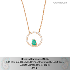 จี้เพชรสีโรสโกลด์18kt หรูหราและหรูหรามีเสน่ห์เครื่องประดับระดับพรีเมียม - Product Image 6