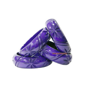Brazalete tallado de flor de cuatro estrellas, joyería vintage, joyería hecha a mano India - Product Image 3