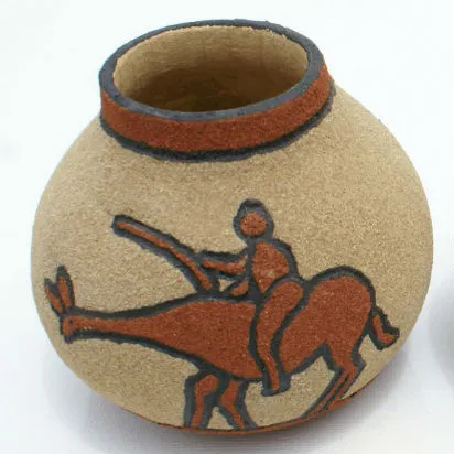 Африканские натуральные сухие фруктовые вазы, с керамическим декором, различные этнические изображения, ручная работа в Лесото